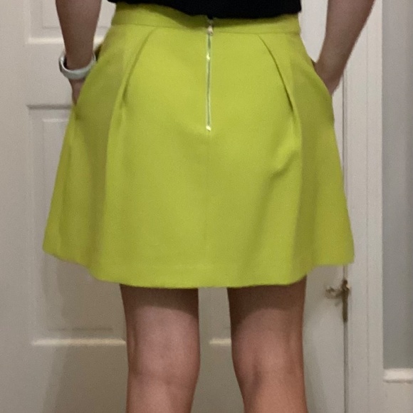 Trina Turk Pleated Mini Skirt - Chartreuse - Picture 2 of 2